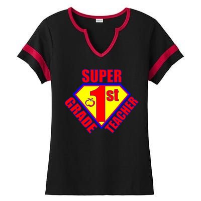 Super 1st Grade Teacher Ladies Halftime Notch Neck Tee