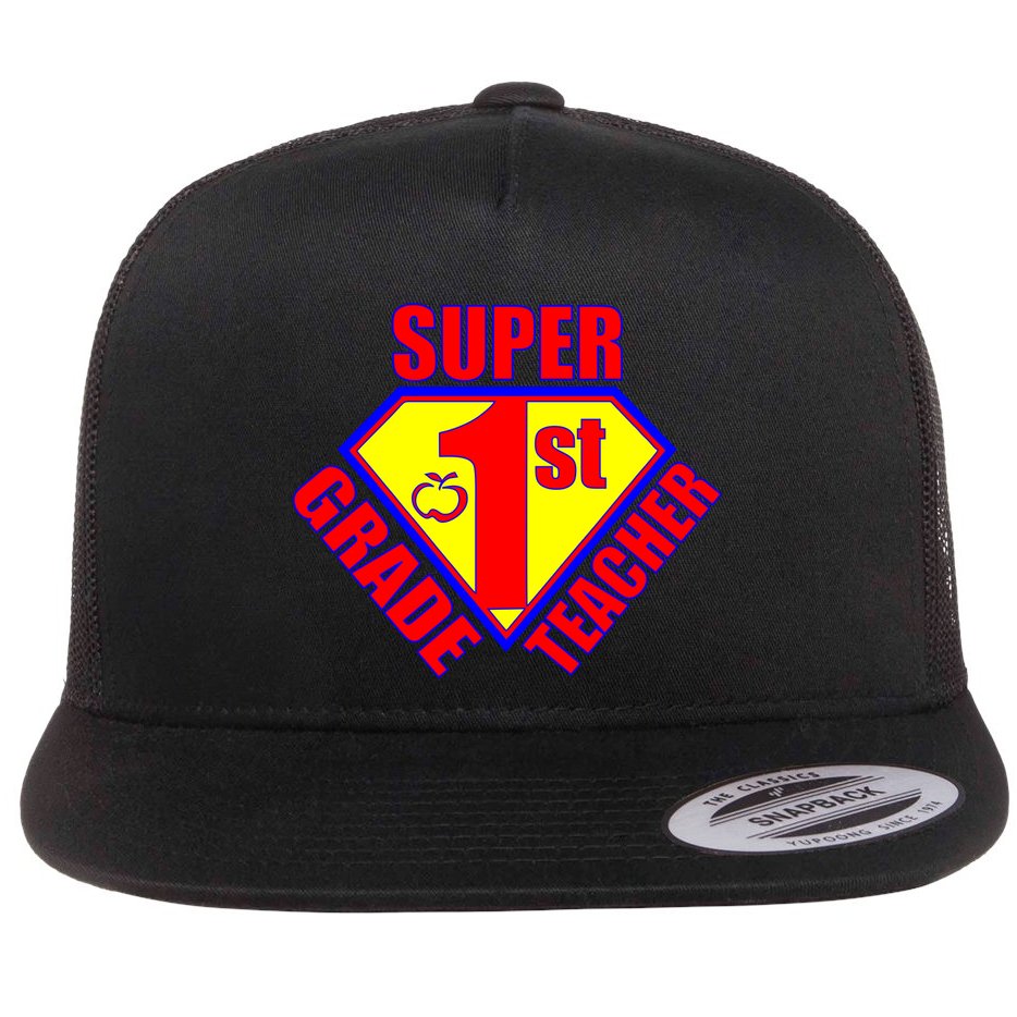 Super 1st Grade Teacher Flat Bill Trucker Hat