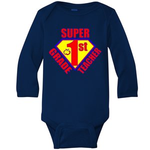 Super 1st Grade Teacher Baby Long Sleeve Bodysuit