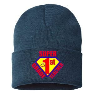 Super 1st Grade Teacher Sustainable Knit Beanie