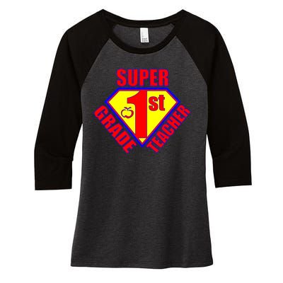 Super 1st Grade Teacher Women's Tri-Blend 3/4-Sleeve Raglan Shirt