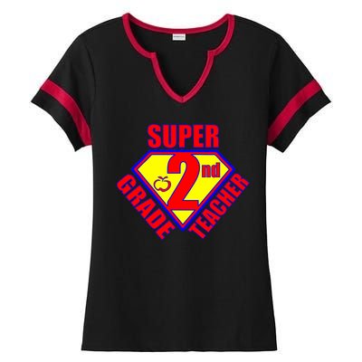 Super 2nd Grade Teacher Ladies Halftime Notch Neck Tee