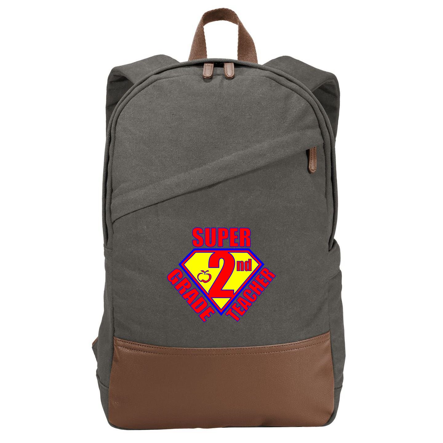 Super 2nd Grade Teacher Cotton Canvas Backpack