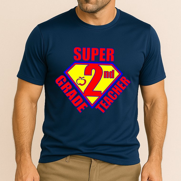 Super 2nd Grade Teacher Cooling Performance Crew T-Shirt