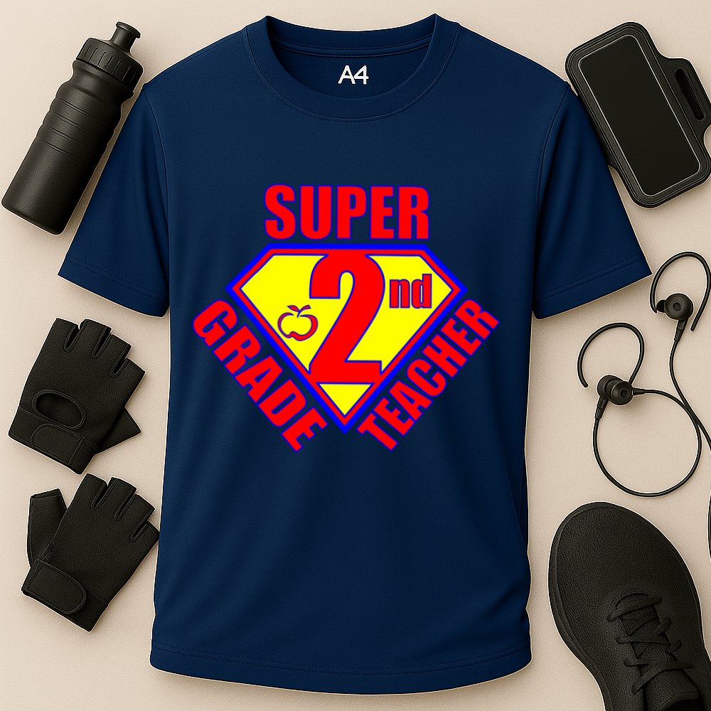 Super 2nd Grade Teacher Cooling Performance Crew T-Shirt