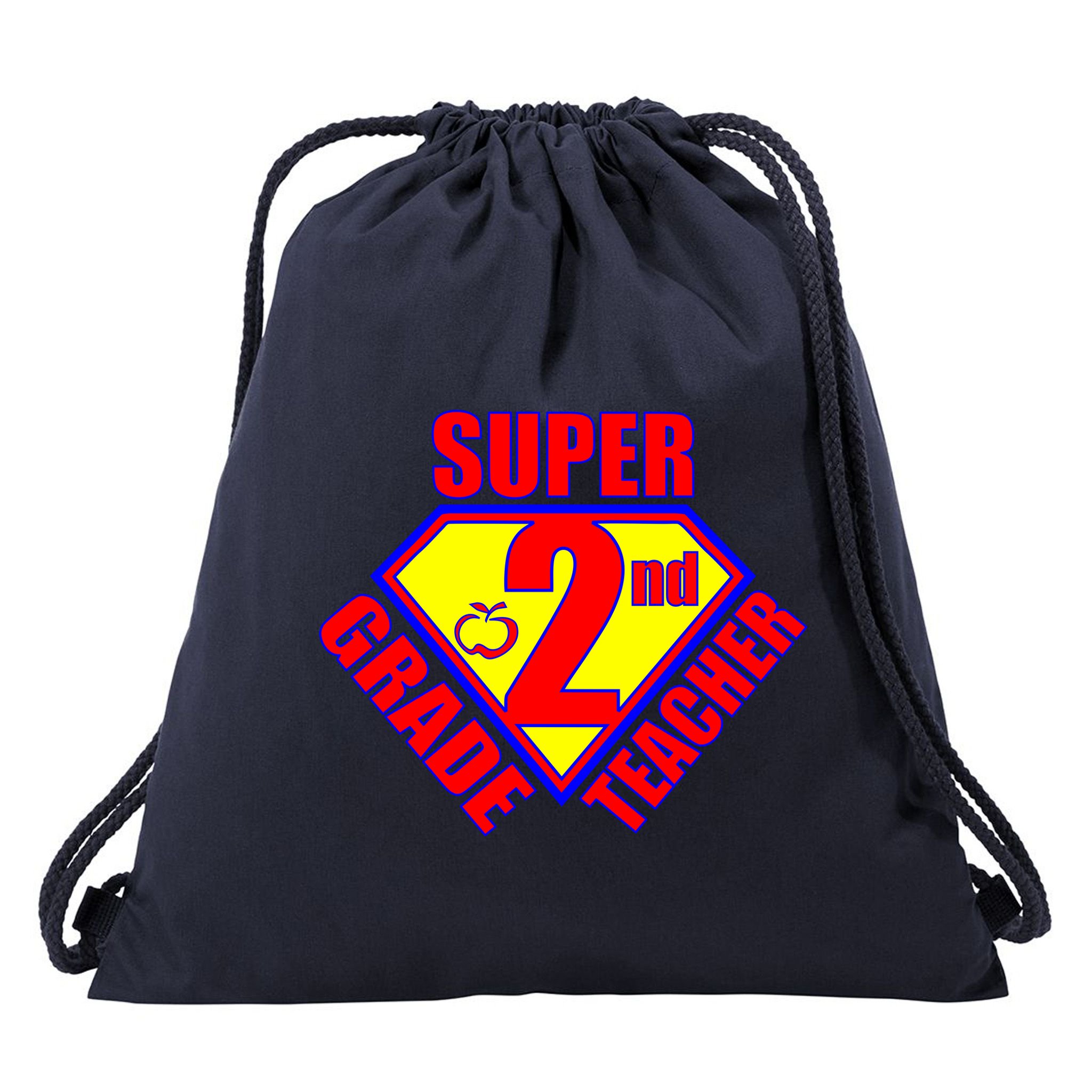 Super 2nd Grade Teacher Drawstring Bag