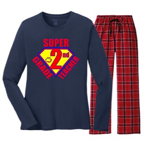 Super 2nd Grade Teacher Women's Long Sleeve Flannel Pajama Set 