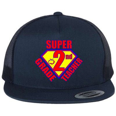 Super 2nd Grade Teacher Flat Bill Trucker Hat