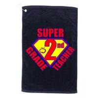 Super 2nd Grade Teacher Platinum Collection Golf Towel