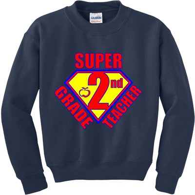 Super 2nd Grade Teacher Kids Sweatshirt