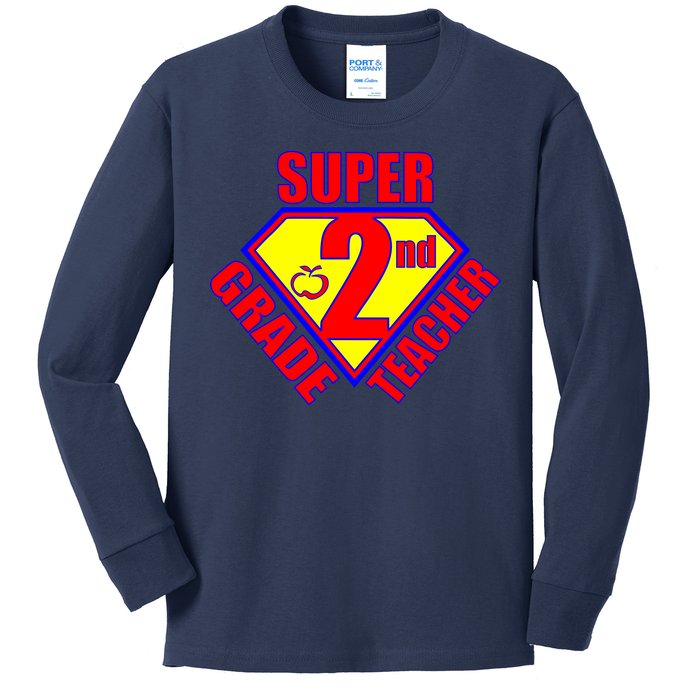 Super 2nd Grade Teacher Kids Long Sleeve Shirt