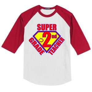 Super 2nd Grade Teacher Kids Colorblock Raglan Jersey