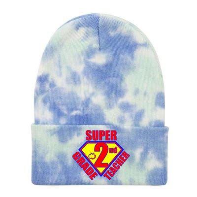 Super 2nd Grade Teacher Tie Dye 12in Knit Beanie