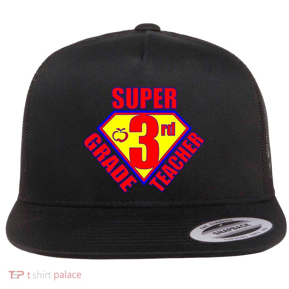 Super 3rd Grade Teacher Flat Bill Trucker Hat