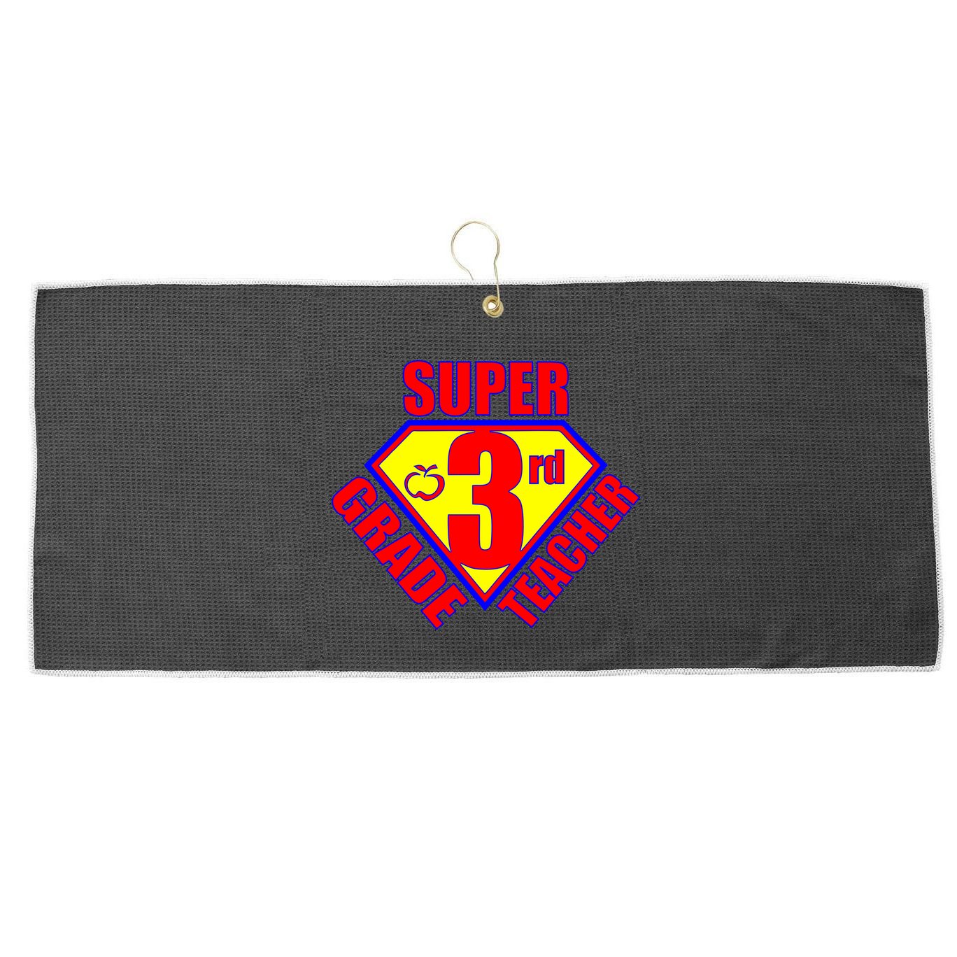 Super 3rd Grade Teacher Large Microfiber Waffle Golf Towel