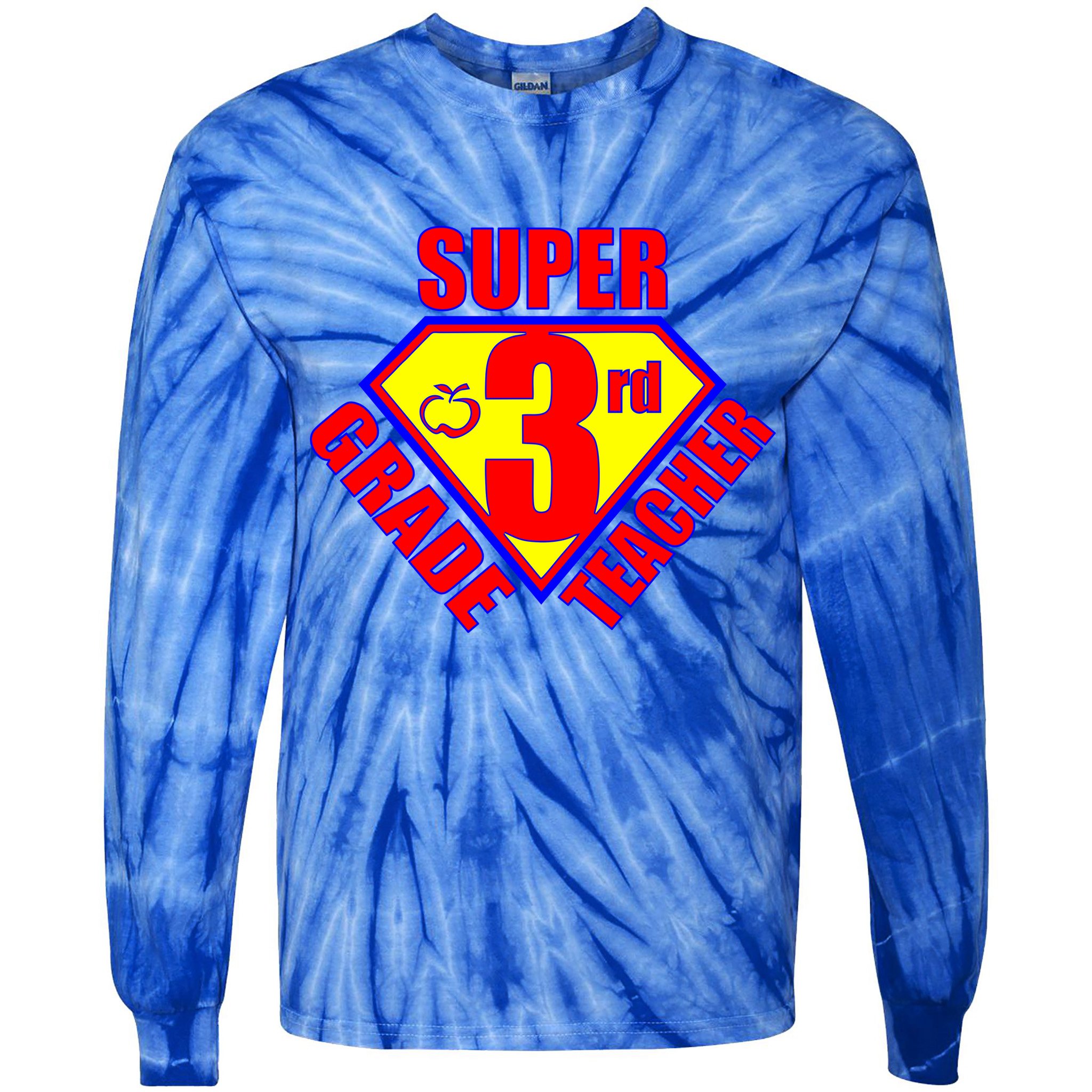 Super 3rd Grade Teacher Tie-Dye Long Sleeve Shirt