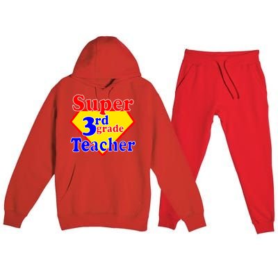 Super 3rd Grade Teacher Funny School Premium Hooded Sweatsuit Set