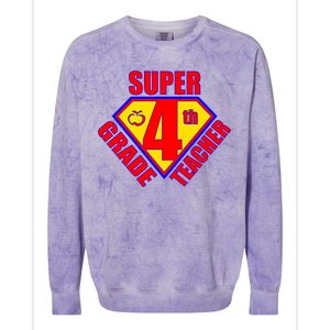 Super 4th Grade Teacher Colorblast Crewneck Sweatshirt