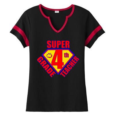 Super 4th Grade Teacher Ladies Halftime Notch Neck Tee