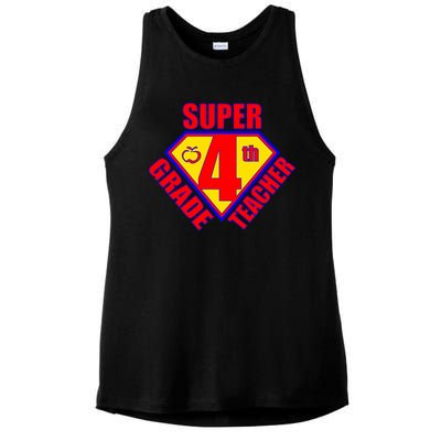 Super 4th Grade Teacher Ladies PosiCharge Tri-Blend Wicking Tank