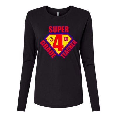 Super 4th Grade Teacher Womens Cotton Relaxed Long Sleeve T-Shirt