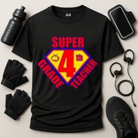 Super 4th Grade Teacher Cooling Performance Crew T-Shirt