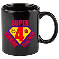 Super 4th Grade Teacher 11oz C Handle Ceramic Mug
