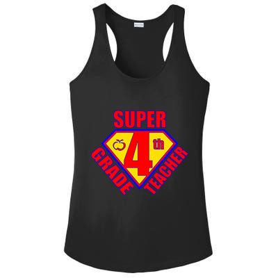 Super 4th Grade Teacher Ladies PosiCharge Competitor Racerback Tank