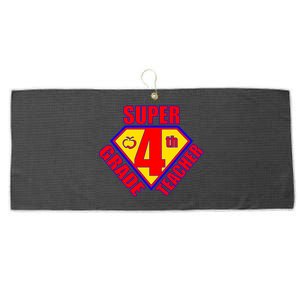 Super 4th Grade Teacher Large Microfiber Waffle Golf Towel