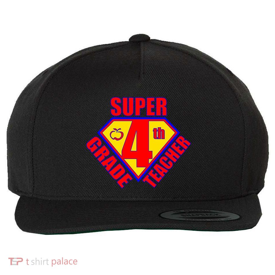 Super 4th Grade Teacher Wool Snapback Cap