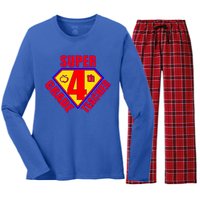 Super 4th Grade Teacher Women's Long Sleeve Flannel Pajama Set 