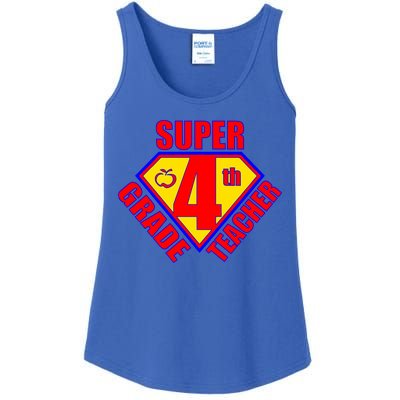 Super 4th Grade Teacher Ladies Essential Tank