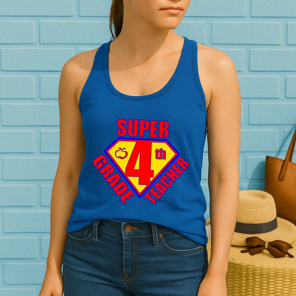 Super 4th Grade Teacher Womens Tank Top