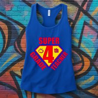Super 4th Grade Teacher Womens Tank Top