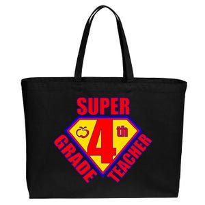 Super 4th Grade Teacher Cotton Canvas Jumbo Tote