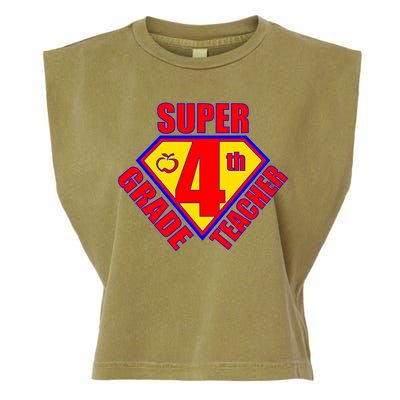 Super 4th Grade Teacher Garment-Dyed Women's Muscle Tee