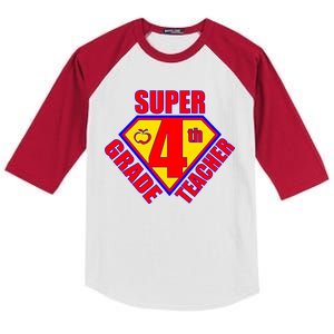 Super 4th Grade Teacher Kids Colorblock Raglan Jersey