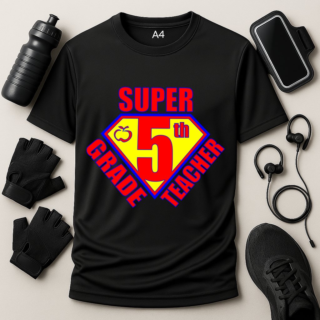 Super 5th Grade Teacher Cooling Performance Crew T-Shirt