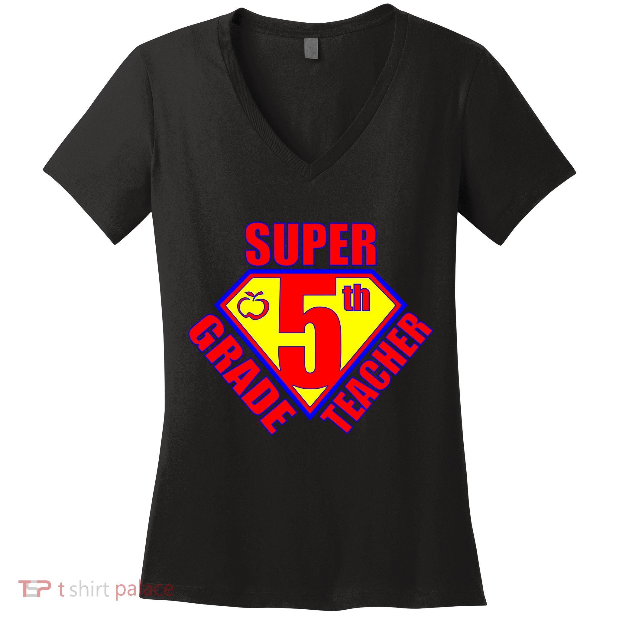 Super 5th Grade Teacher Women's V-Neck T-Shirt