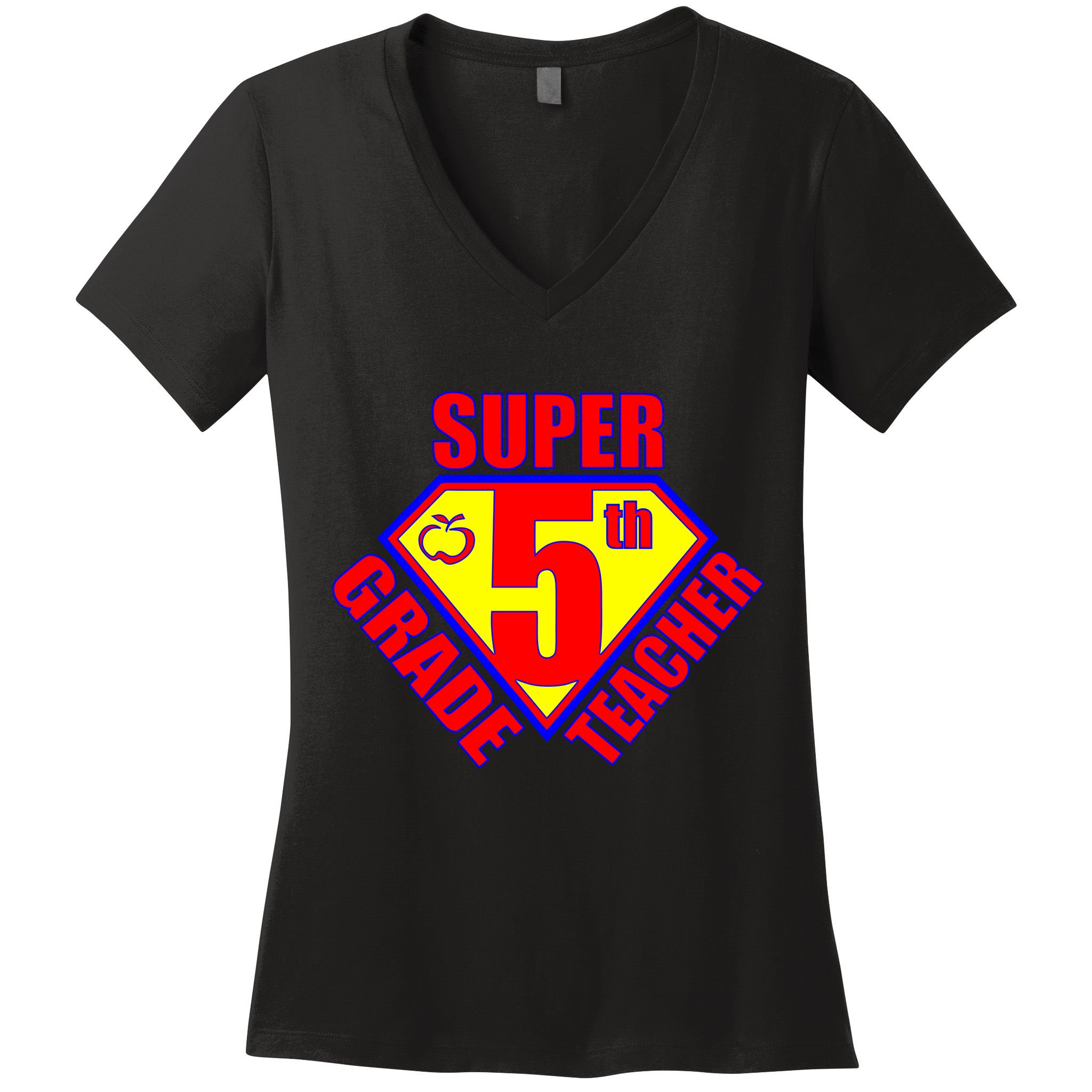 Super 5th Grade Teacher Women's V-Neck T-Shirt