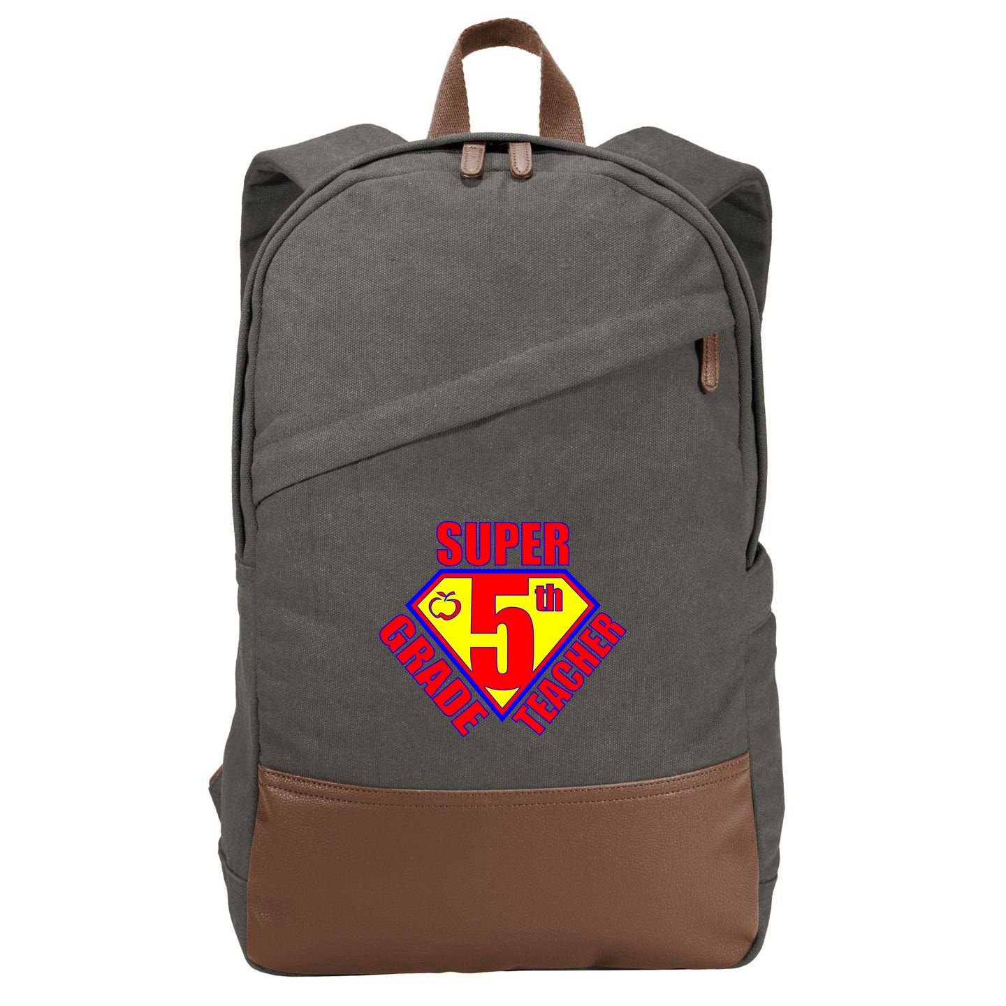 Super 5th Grade Teacher Cotton Canvas Backpack