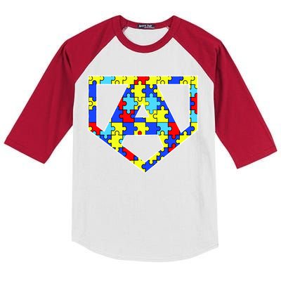 Super Autism Hero Kids Colorblock Raglan Jersey