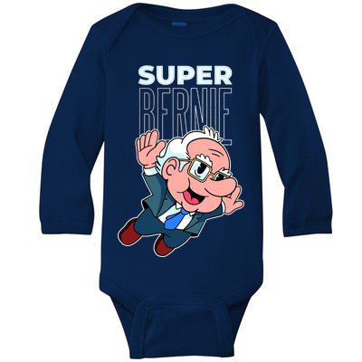 Super Bernie Sanders Baby Long Sleeve Bodysuit