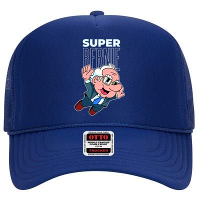 Super Bernie Sanders High Crown Mesh Back Trucker Hat