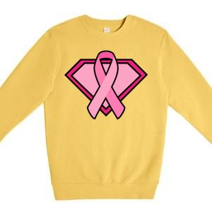 Super Breast Cancer Superhero Premium Crewneck Sweatshirt