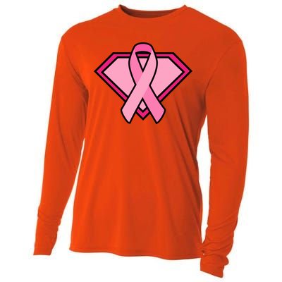 Super Breast Cancer Superhero Cooling Performance Long Sleeve Crew