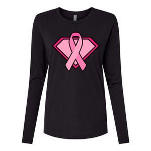 Super Breast Cancer Superhero Womens Cotton Relaxed Long Sleeve T-Shirt