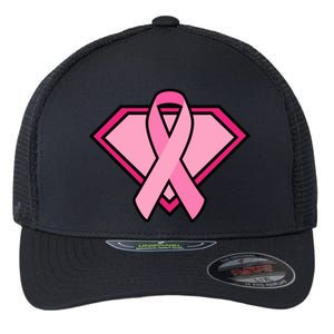 Super Breast Cancer Superhero Flexfit Unipanel Trucker Cap