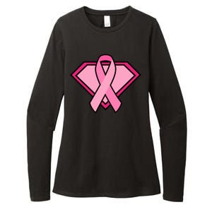 Super Breast Cancer Superhero Womens CVC Long Sleeve Shirt