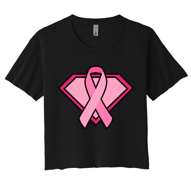 Super Breast Cancer Superhero Crop Top